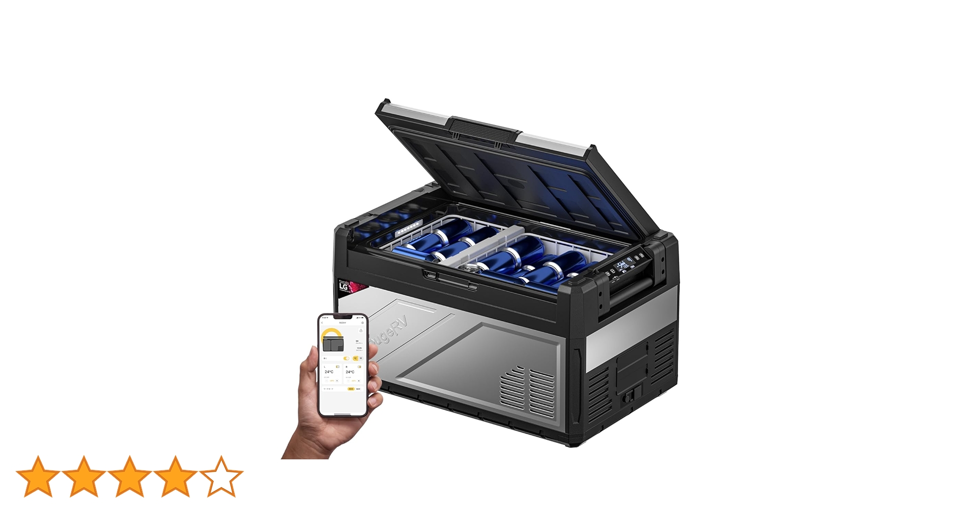 Amazon.co.jp: BougeRV ポータブル冷蔵庫 バッテリー内蔵可能